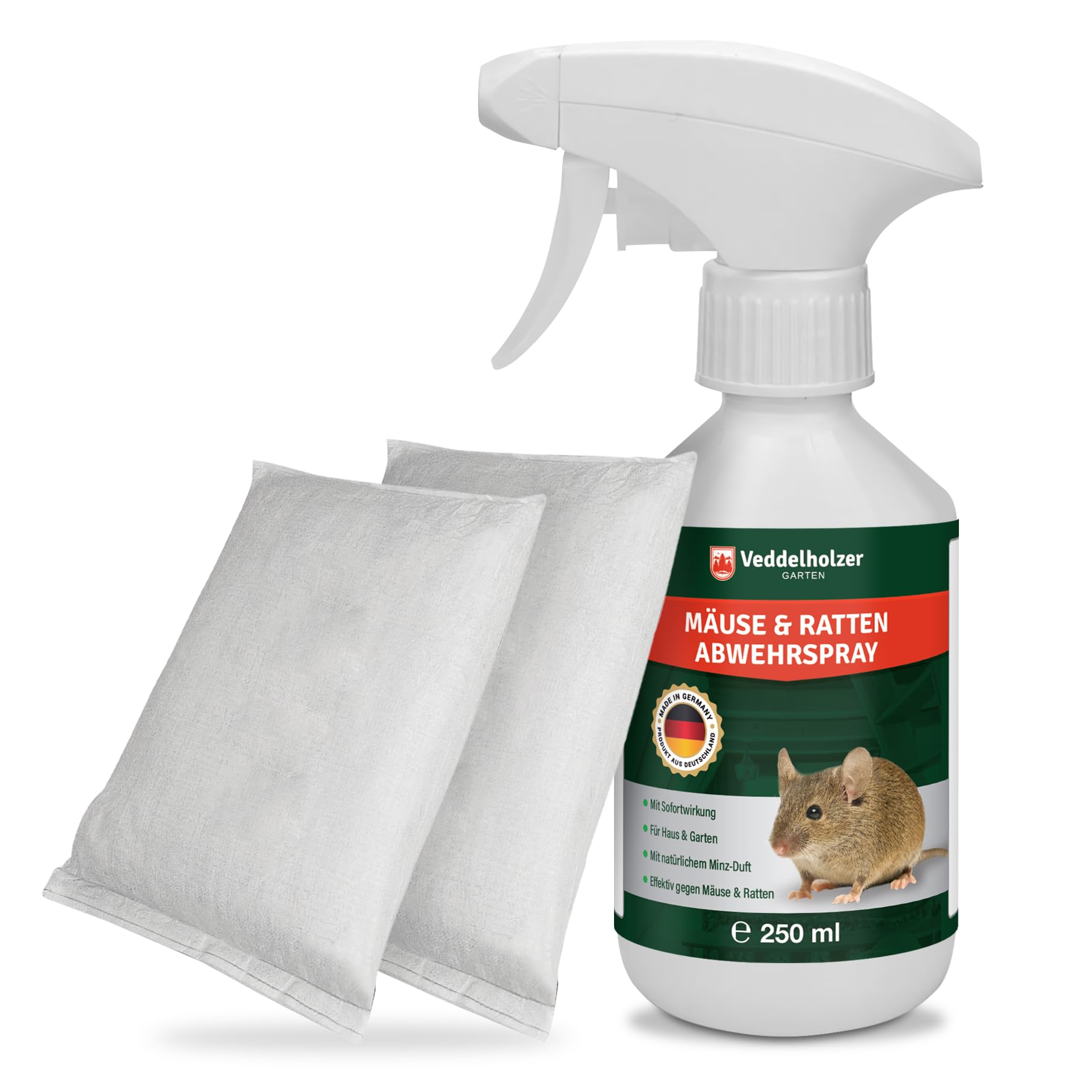 Veddelholzer Mäuseabwehr 250ml Set – Natürliches ohne Gift für Haus & Garten