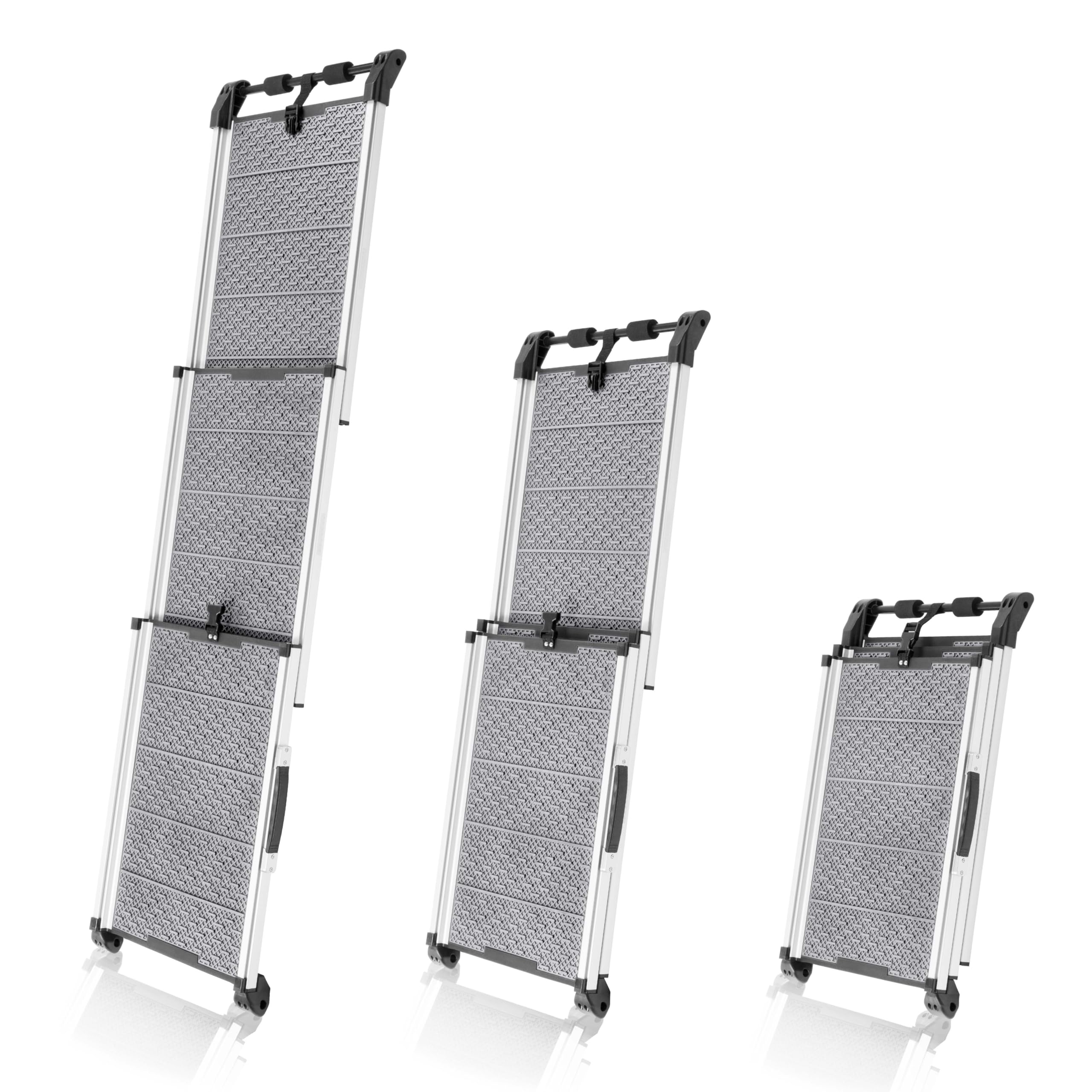 Hunderampe Auto für große Hunde - Teleskop Klappbar Alu 90kg Belastbar - rutschfest SUV Rampe